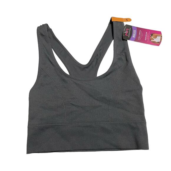Maidenform Womens Size Small Gray Pure Comfort Feel Good Crop Tank Bra DM2304 - Picture 4 of 10